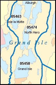 GRAND ISLE County, Vermont Digital ZIP Code Map