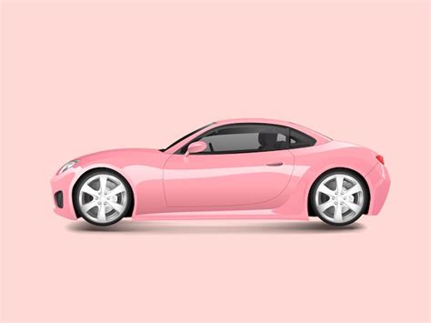 Free Vector | Pink sports car in a pink background vector