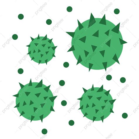 Cartoon Hand Painted Green Virus, Cartoon, Hand Draw, Green PNG ...