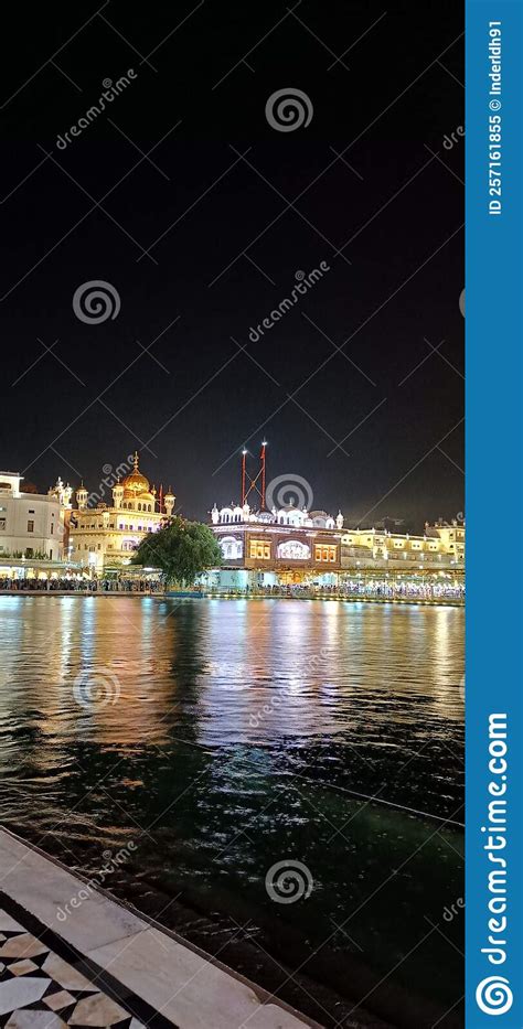 Golden Temple Entrance with Sarovar View. Stock Image - Image of ...