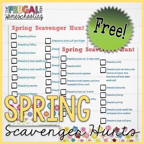 FREE Spring Scavenger Hunt Printable for Kids – Download NOW!