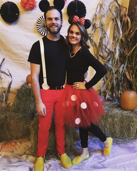 Mickey and Minnie Mouse Halloween couple costume Easy Couple Halloween ...