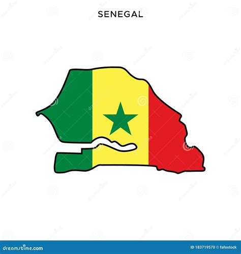 Map and Flag of Senegal Vector Design Template with Editable Stroke ...