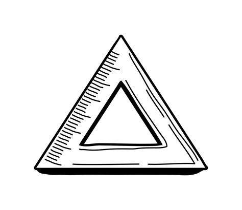 triangle ruler supply doodle 24408787 Vector Art at Vecteezy