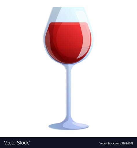 Red wine glass icon cartoon style Royalty Free Vector Image