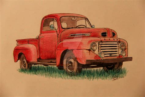 1949 Ford Truck Drawing by prestonthecarartist on DeviantArt