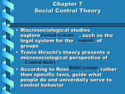 Chapter 7 Social Control Theory