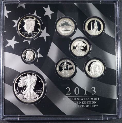 2013 US Mint Limited Edition Silver Proof Set, 8 Silver Coins, Mint Pkg ...