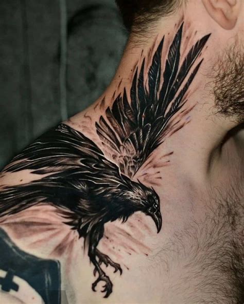 30 Best Unique Raven Tattoo Design Ideas (2021 Updated) 28 | Raven tattoo, Best neck tattoos ...