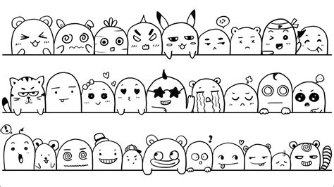 Doodle Art Cute Faces