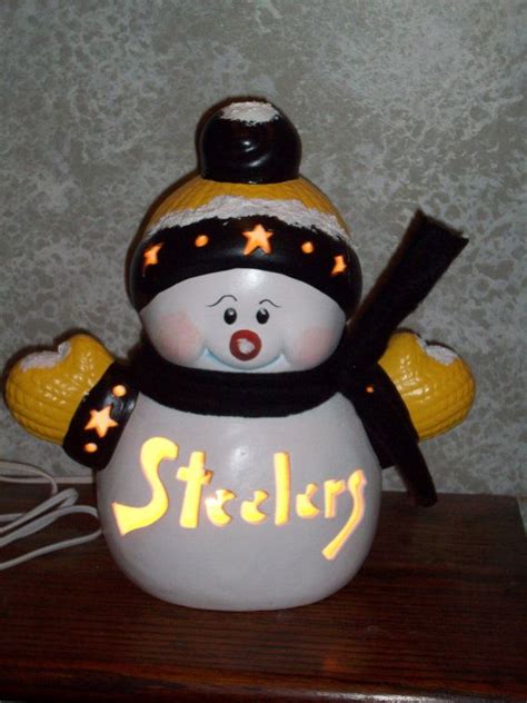 STEELERS Ceramic SNOWMAN Lamp Light CHRISTMAS Decoration | My teams | Decorating with christmas ...