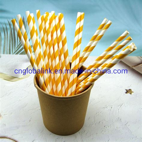 Biodegradable Paper Drinking Straw with Color Printing - China Straws ...