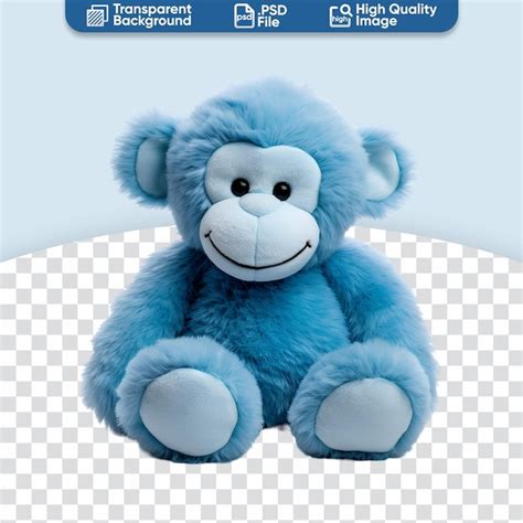 Premium PSD | Cute Plush Blue Monkey Stuffed Animal Toys