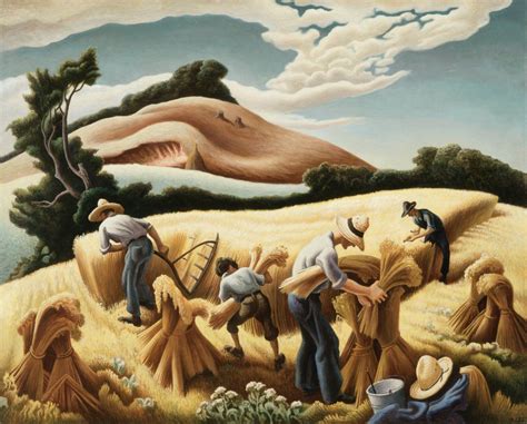 Thomas Hart Benton - Cradling Wheat [1938] | Thomas hart benton, Art ...