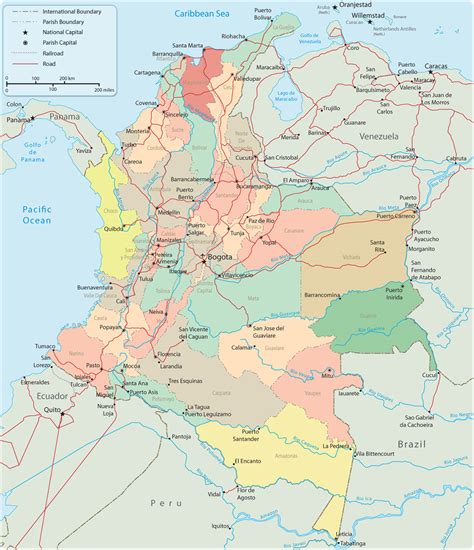 Map of Colombia, Bogota