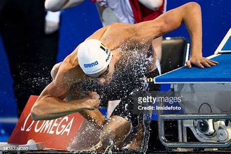 David Popovici of Romania prepares to compete in the 200m Freestyle... News Photo - Getty Images