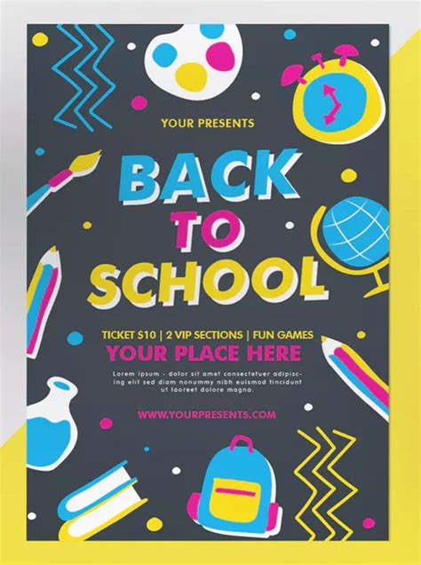 Back To School Flyer Template PSD, AI | Flyer design templates, Flyer ...