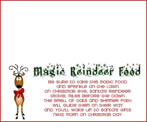 Reindeer Food Labels Printable Free