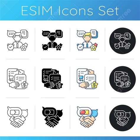 Teamwork Skills Icons Set Organization White Symbol Vector ...