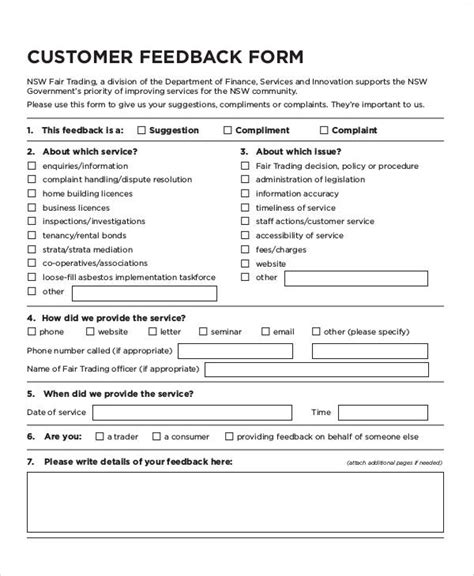 Customer Feedback Form Templates | 13+ Free Xlsx, Docs & PDF Samples, Formats, Examples,