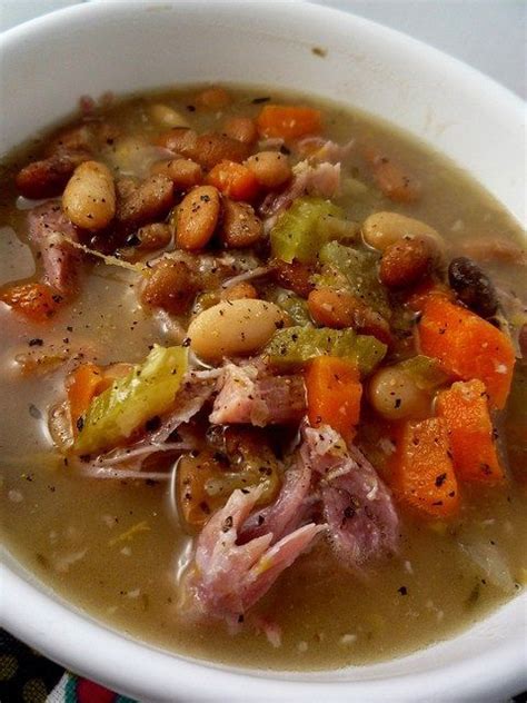 Smoked Ham Hock with Beans and Vegetables. | Ham and bean soup, Ham hock soup, Bean soup recipes