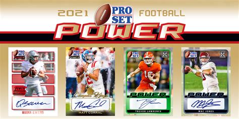 2021 Pro Set Power Football Cards Checklist