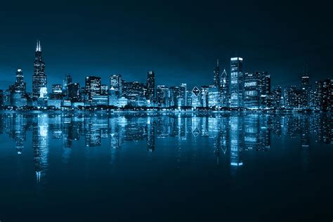 Chicago Skyline At Night