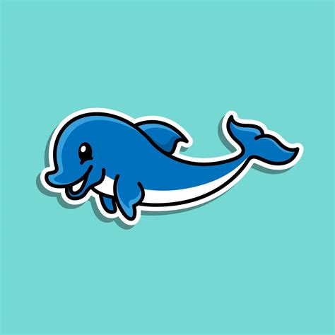 Cute Animal Dolphin sticker design vector 1950030 Vector Art at Vecteezy