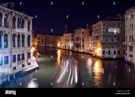 The Grand Canal at night Venice Italy Stock Photo - Alamy