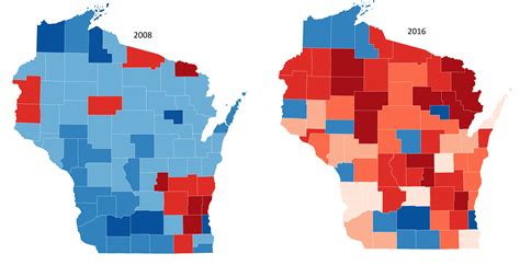 Wisconsin election results by county (2008 - 2016) - Vivid Maps