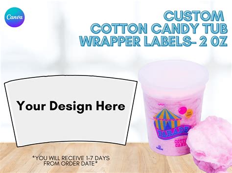 Custom Cotton Candy Wrapper, Template Printable, Kids Birthday Favor Labels, Kids Editable ...