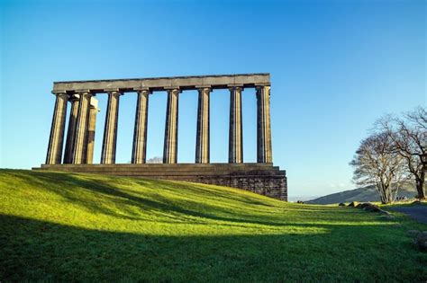 Premium Photo | Monuments on calton hill in edinburgh