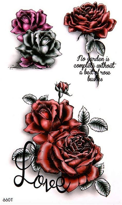 Elegant Gothic Rose Temporary Tattoo