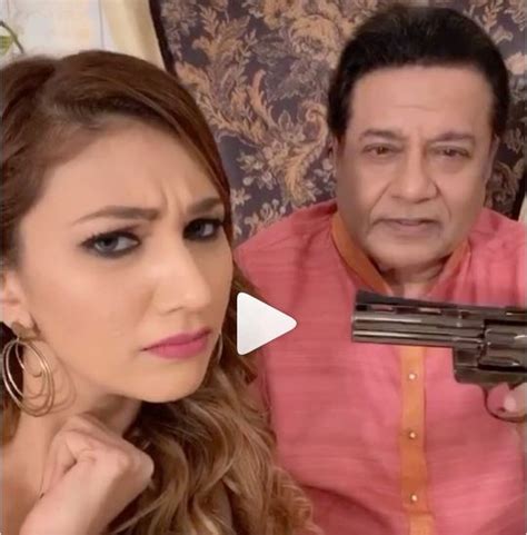 Anup Jalota and Jasleen Matharu pose with a gun on Instagram. Their video has 1 million views ...