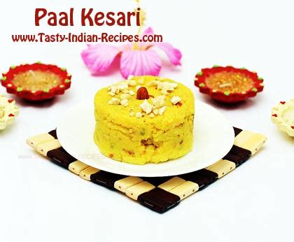 Paal Kesari Recipe / Milk Rava Kesari Recipe / Milk Sooji Halwa Recipe