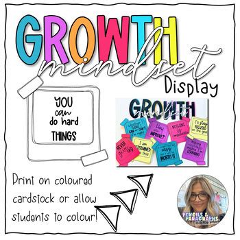 Growth Mindset Bulletin Board Display by Pencils and Paragraphs | TPT