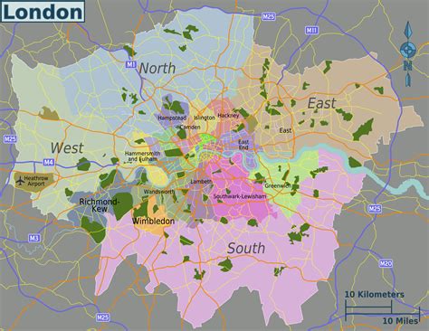 Districts Of London Map