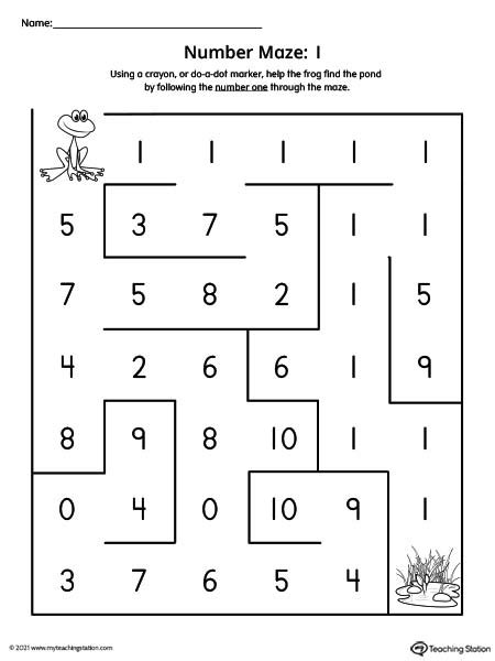 Number Maze Printable Worksheet: 1 | MyTeachingStation.com