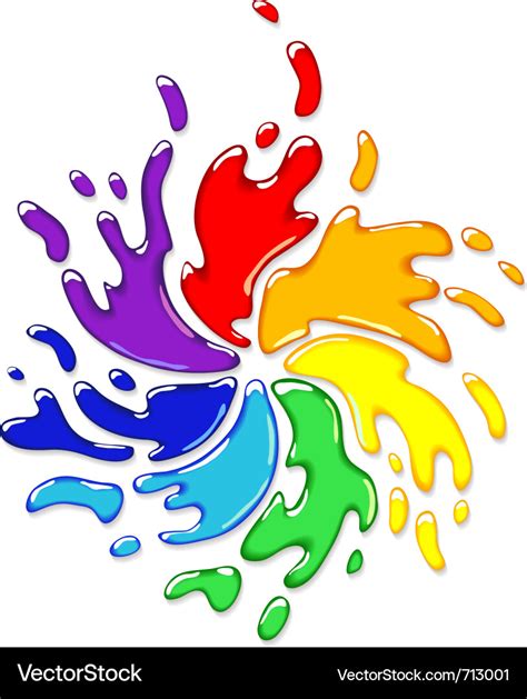 Rainbow paint splash Royalty Free Vector Image