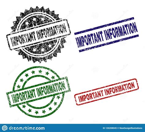 Damaged Textured IMPORTANT INFORMATION Stamp Seals Stock Vector ...