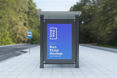 City Bus Stop Signage Mockup (1119042)