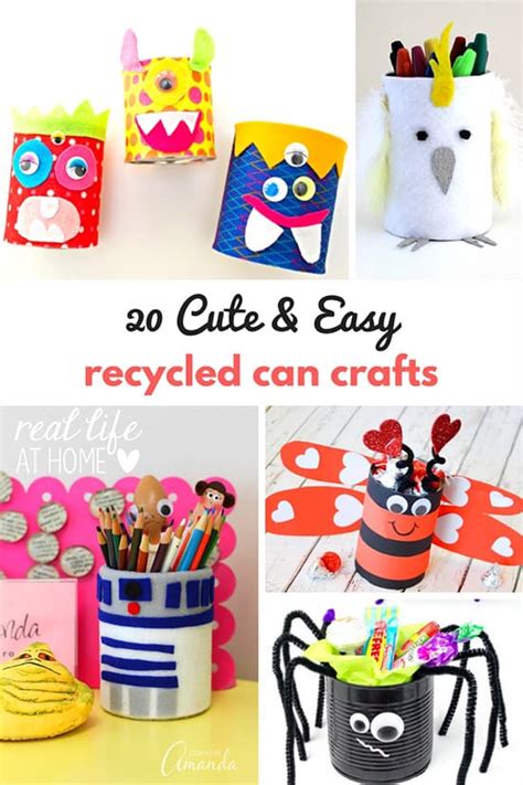 20 Cute and Easy Recycled Can Crafts for Kids