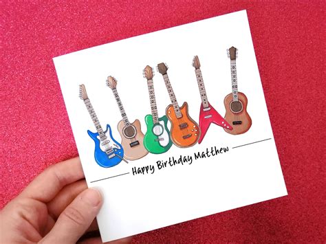 Guitar Birthday Card Music Birthday Card You Rock Card | Etsy