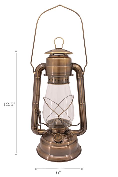 Hurricane Oil Lantern - Antique Brass - 12.5" | Vermont Lanterns