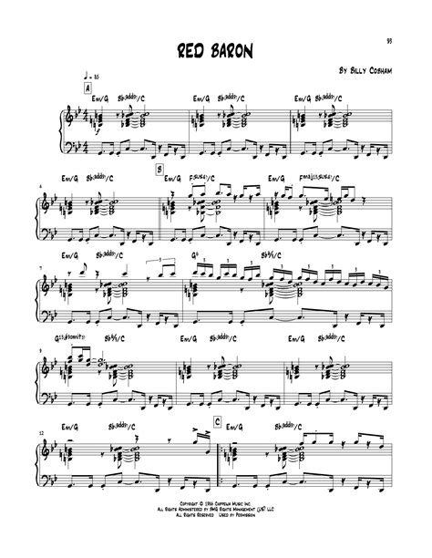 Billy Cobham "Red Baron" Sheet Music Notes | Download Printable PDF Score 252017