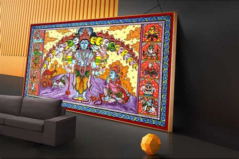 Shri krishna virat swaroop Sri Krishna Arjuna Mural Painting Canvas S