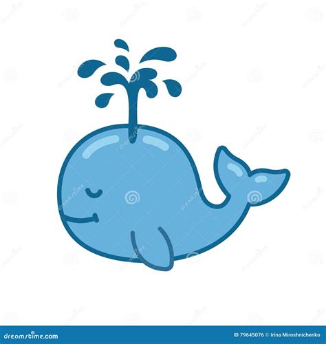 Cute cartoon whale stock vector. Illustration of design - 79645076