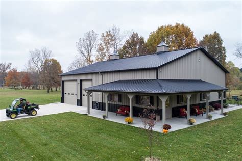 Morton Buildings hobby building in MI. | Building a pole barn, Metal ...