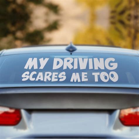 DWCX Car Funny Vinyl Sticker Decals MY DRIVING SCARES ME TOO Window ...