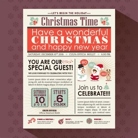 Free Vector | Funny christmas newspaper